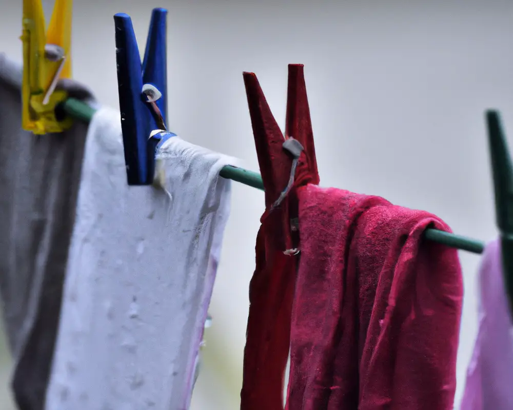Outdoor Line Drying Fresh laundry hanging