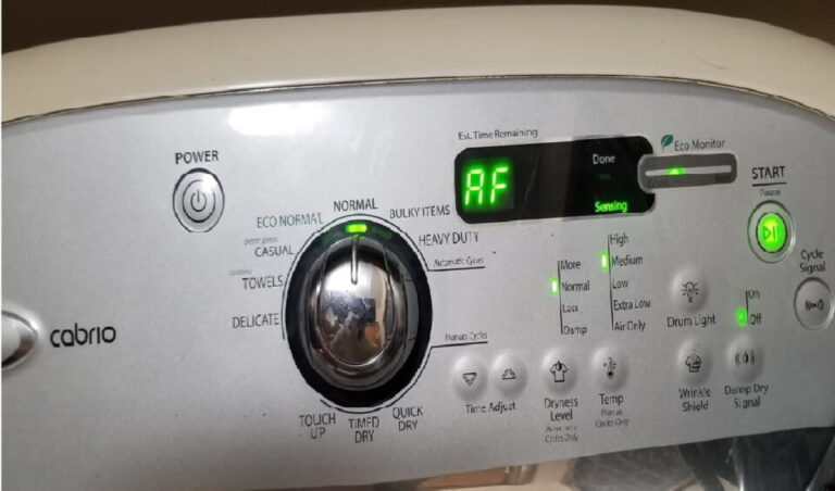 What Does AF Mean on a Dryer?